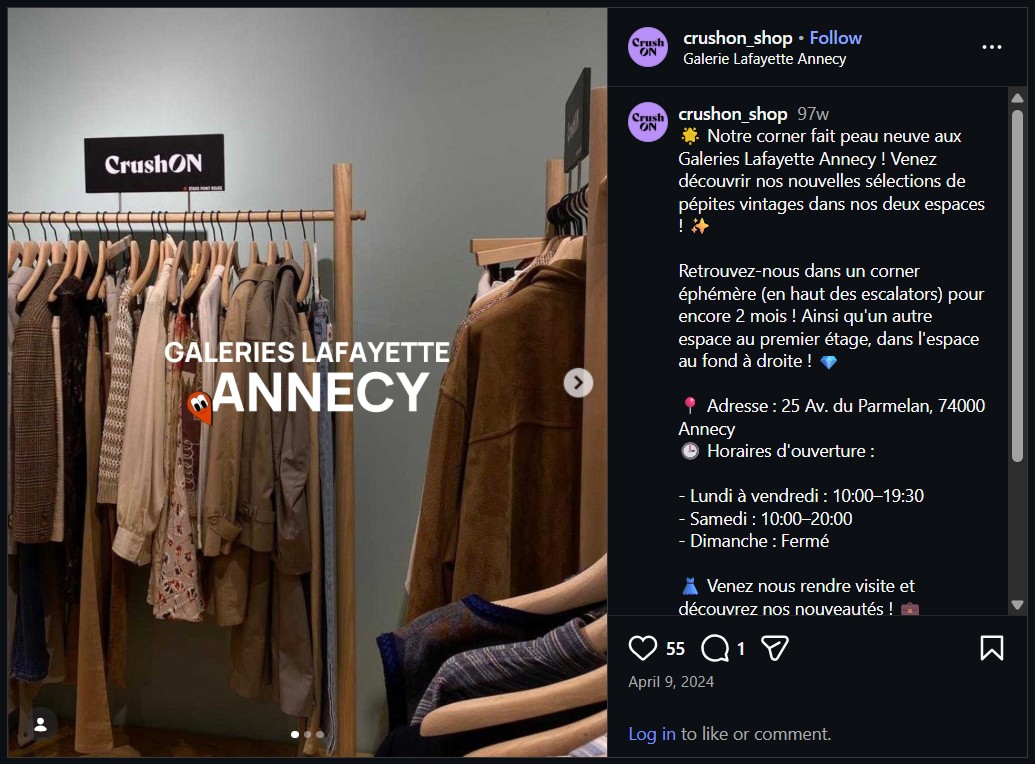 Galeries Lafayette Annecy Instagram