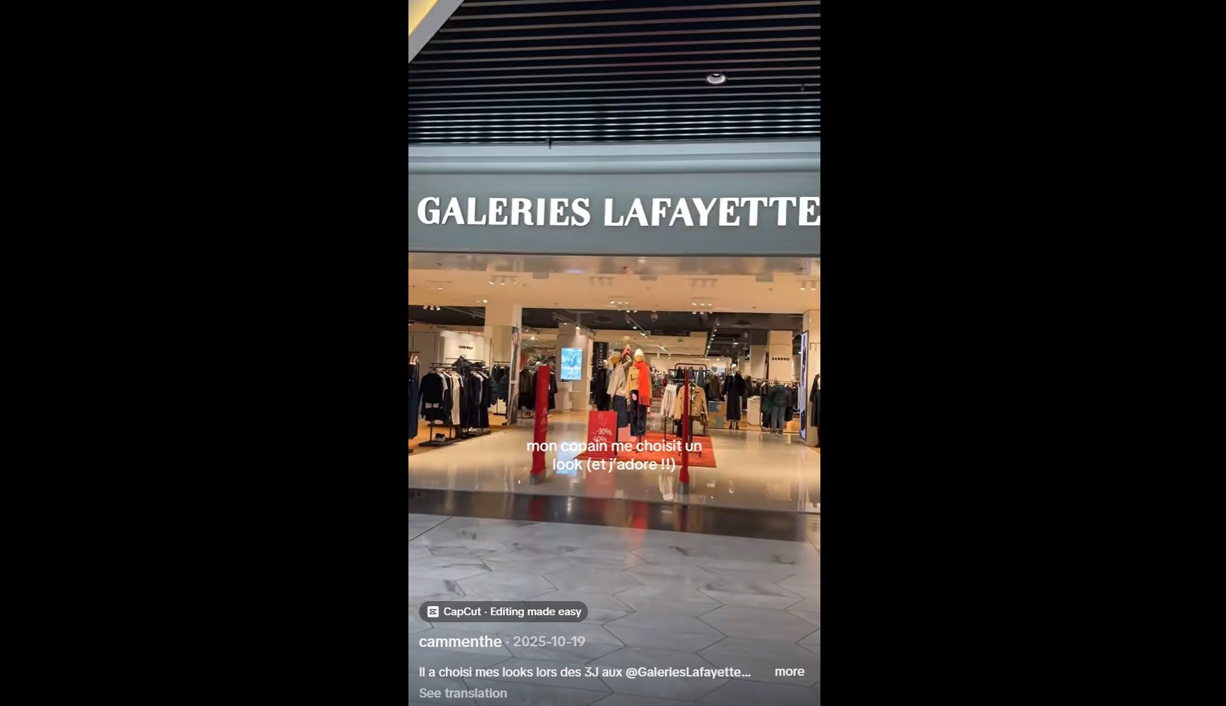 Galeries Lafayette Lyon Part-Dieu TikTok