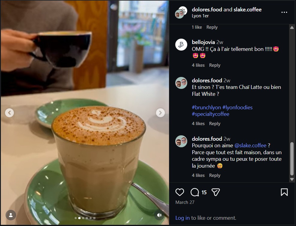 Customer comments and social proof about Slake Coffee House in Lyon