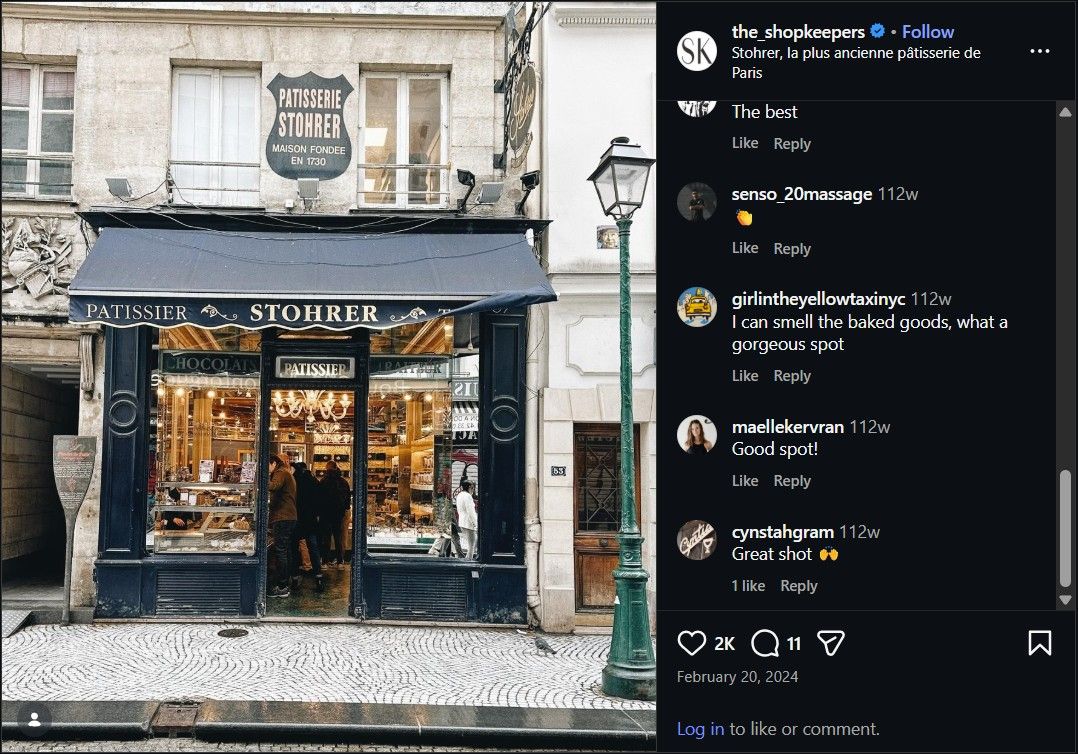 Customer comments and social proof about Stohrer in Paris